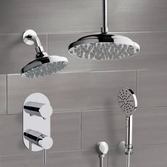 Shower Faucet Dual Shower Head Shower System with Handheld Remer DCS06